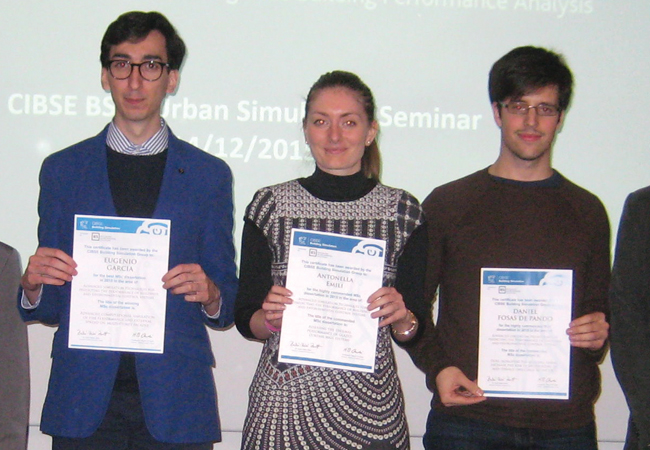 Winners of 2015 Building Simulation Group Student Prize