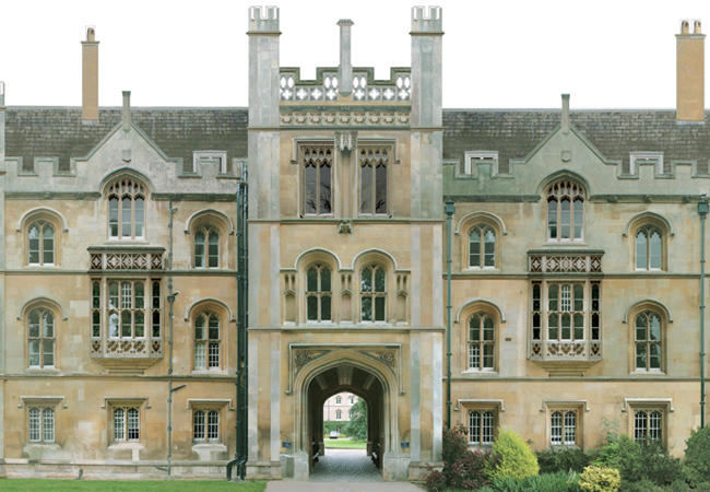 Stone facade of New Court, Trinity College