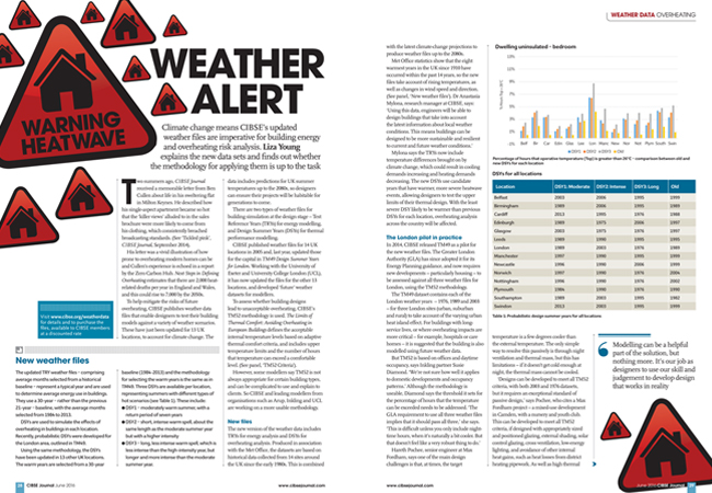 CIBSE Journal July 2016 Letters 'Weather alert' spread on p14