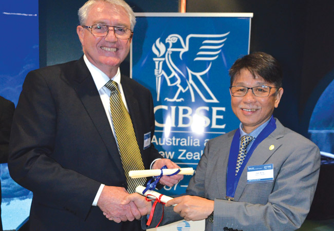 Engineers Australia president John McIntosh and CIBSE President Peter Wong