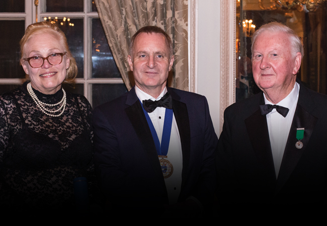 CIBSE President Stephen Lisk with Geraldine O’Farrell and Seamus Homan