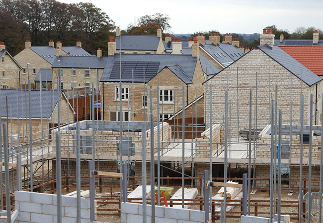 Homes on building site