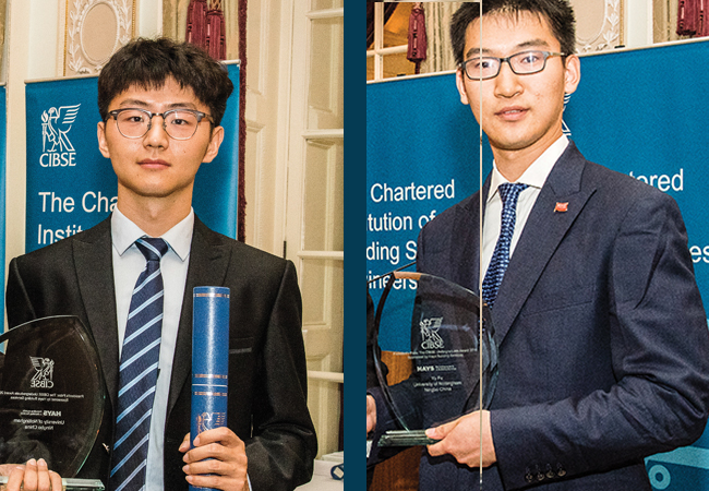 Winners of Hay's President prize at CIBSE Yu Fu